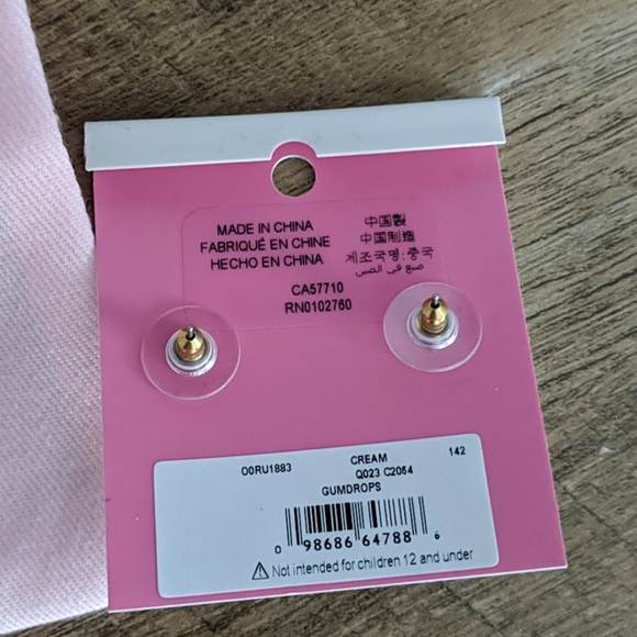 Kate Spade pearl gumdrop earring studs NEW - Picture 5 of 5